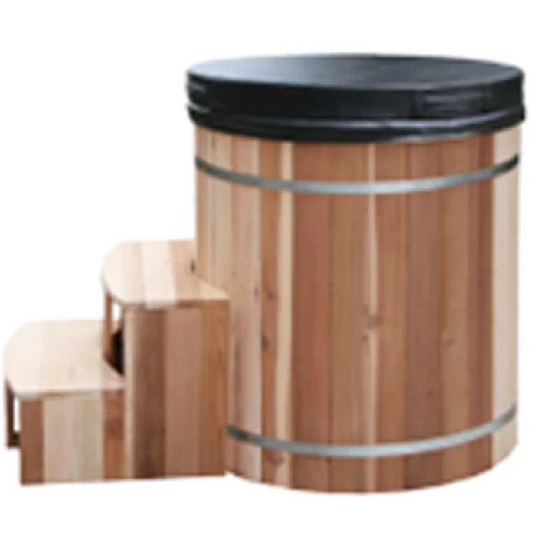 Wooden Ice Bath Bucket Single Bath Barrel Hot and Cold Dual-Use