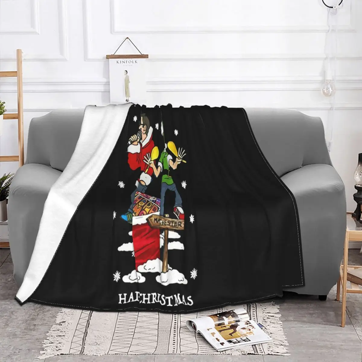 Happy Mondays Christmas Jumper Unisex Black Xmas 2020 Promotion Dj Popular Style Hot Newest Designs New Print Throw Blanket