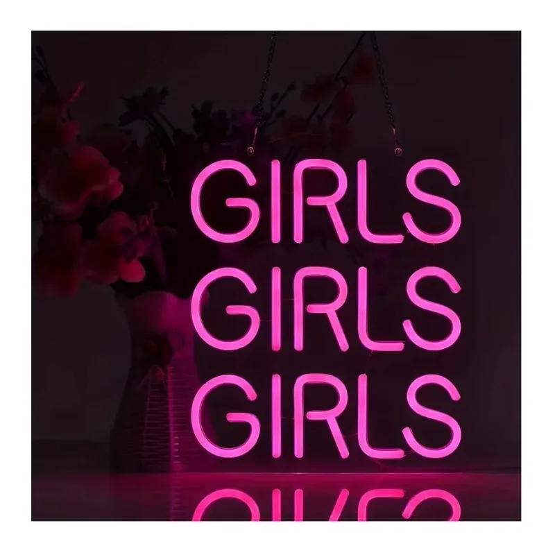 Girls Girls Girls Neon Signs Home Art Neon Light LED Neon Lights for Girl Bedroom Office Hotel Pub Cafe Man Cave Wall Sign Decor