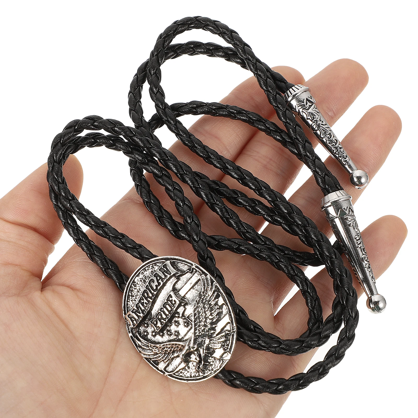 

1pc Retro Wolf Head Necklace Vintage Cowboy Tie Necktie for Men Women Adjustable PU Rope Western Lightweight Fashion