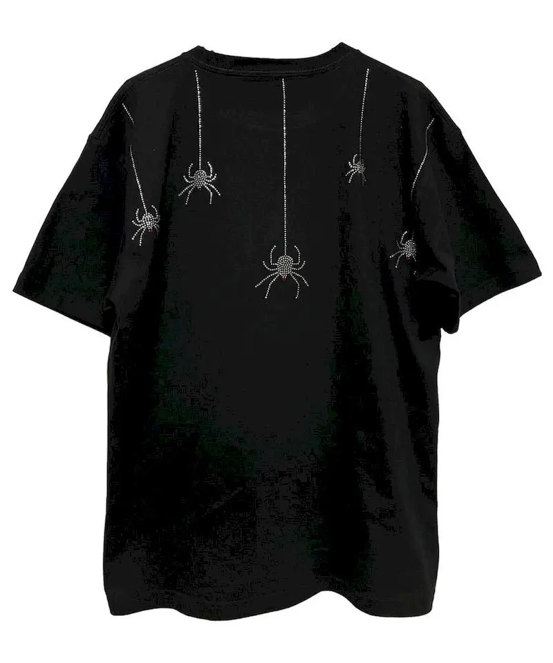 Cotton T-shirts for Women and Men American Style Spider Web Wire Hot Stamping T Shirt Ins Trend Loose Casual Short Sleeved Tee