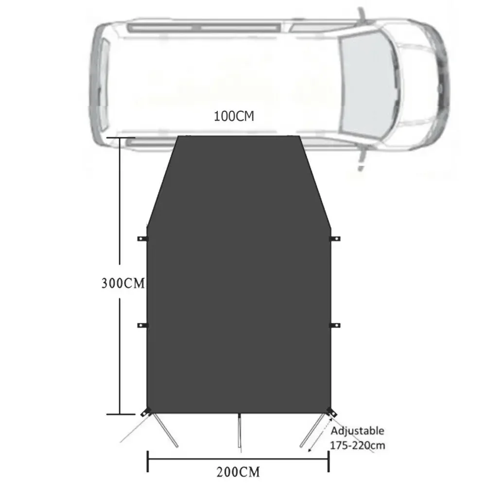 Imagem -02 - Outdoor Camping Car Tail Tent Toldo Pérgola Lateral Lona Impermeável Sombra Canopy Grande Projeto Metros Quadrados