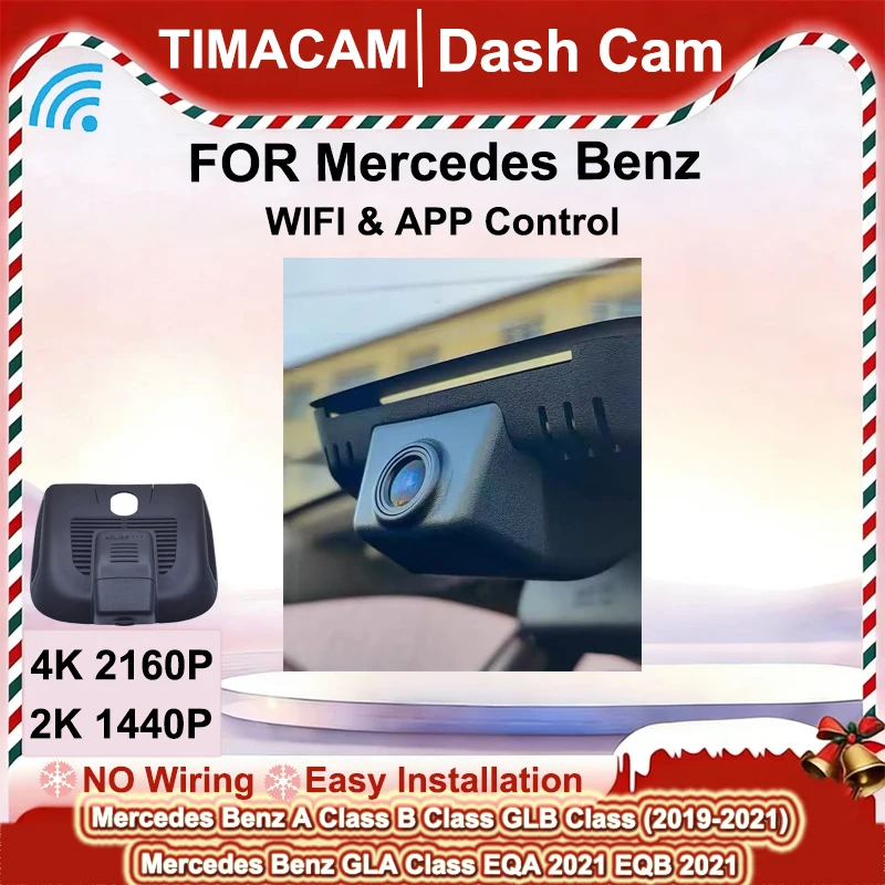 TIMACAM 2K 4K Dash Cam Wifi Plug and Play Car DVR for Mercedes GLB x247 B Class w247 for Mercedes EQA EQB A Class w177 GLA H247