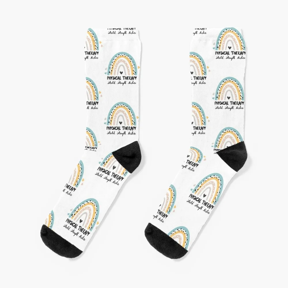 

Physical Therapy, Stretch Strength Restore, Rainbow Physiotherapy Socks retro tennis Socks Female Men's