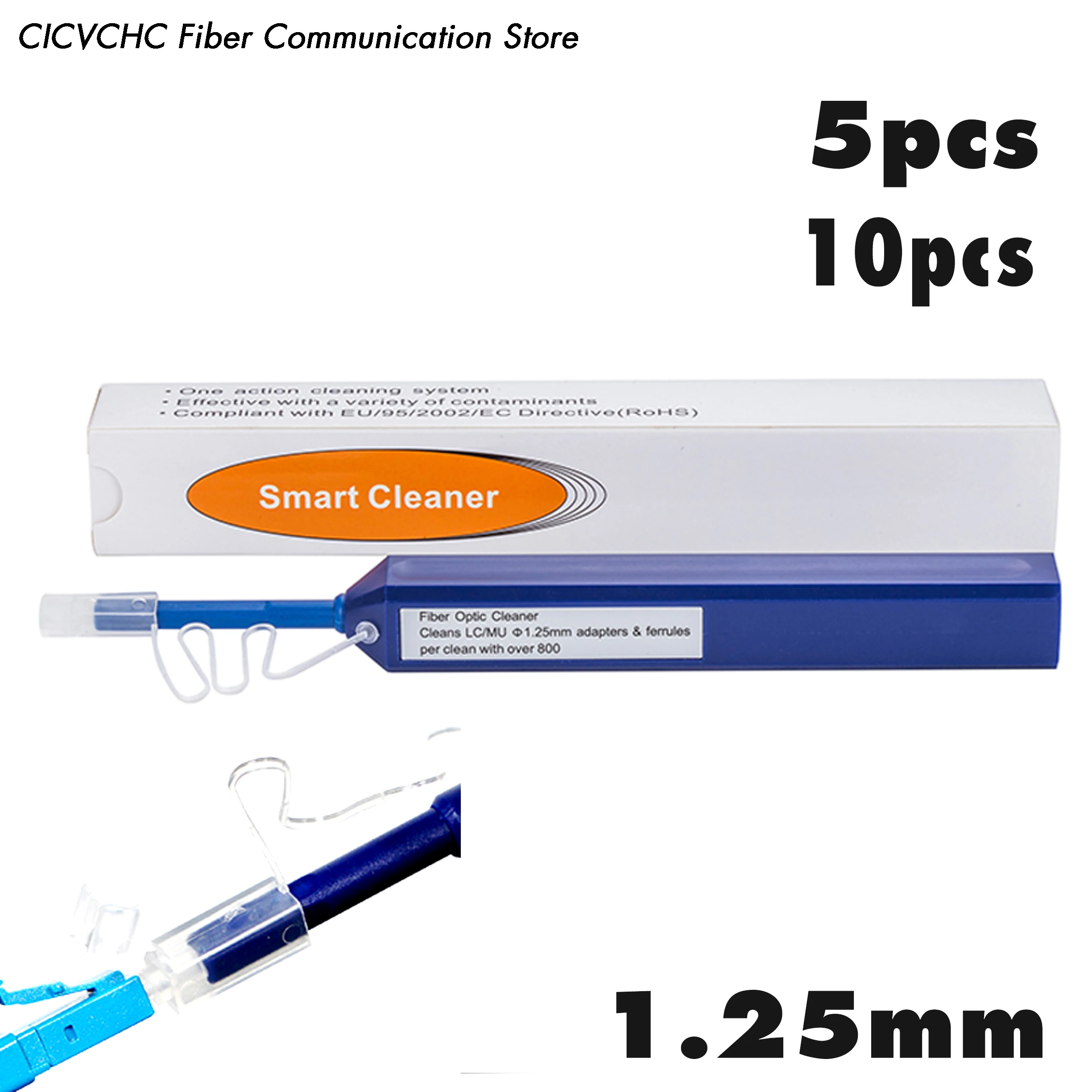 

5 / 10pcs Optical Fiber Connector Cleaner Pen for 1.25mm Ferrule LC or MU / FTTH Tool