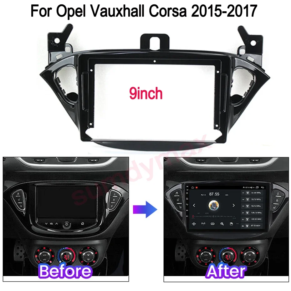 Car Radio Dashboard Accessory Bracket for Opel Vauxhall Corsa E 2015-2017 Android Multimedia Radio Panel Frame