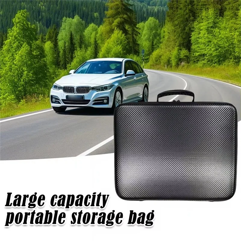 

Efficient For Starlink MINI Storage Bag Carbon Fiber PU Fabric Storage Bag Large Capacity Anti Drop Waterproof Handheld Bag