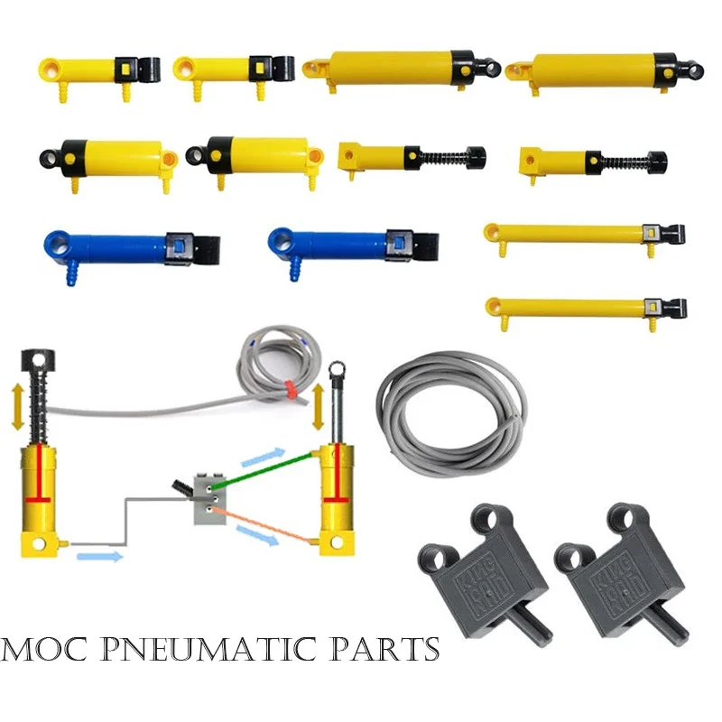 空気圧ビルディングブロックセット,moc Technikパーツ,エアポンプピストン,Legoedsステム互換,おもちゃ,35個
