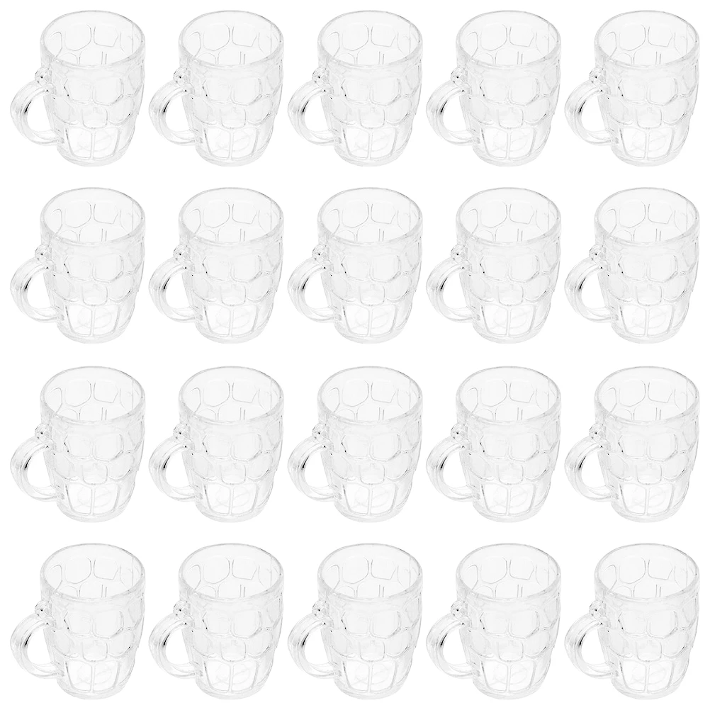 24 Stücke Miniatur Bier Tassen Kunststoff Künstliche Tasse Dekor Miniatur Haus Ornament DIY Handwerk Liefert Kinder Spaß Gefälschte Tasse Dekor