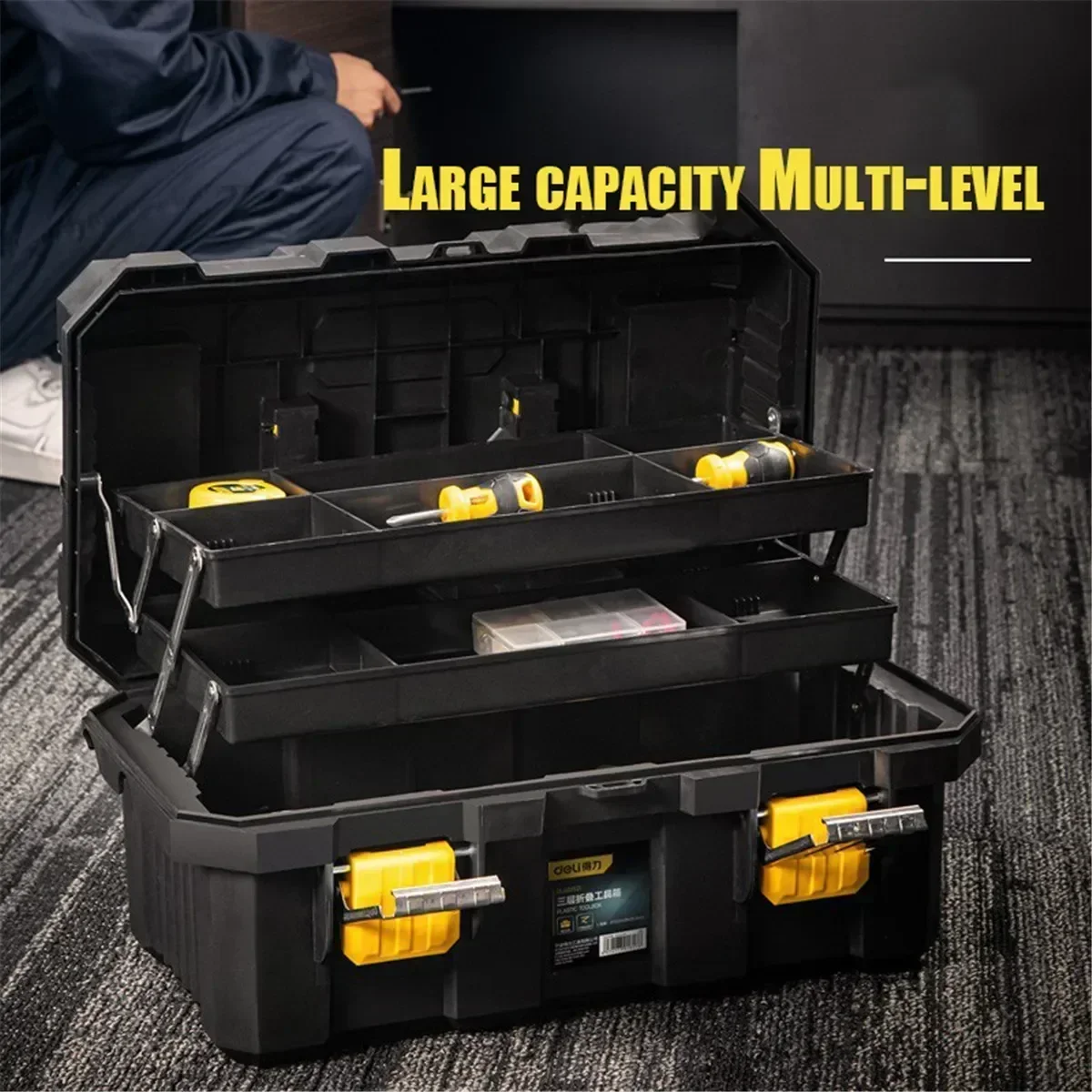 Heavy Duty Three-layer Folding Thickened Tool Box Garage Tools Organizer for Screwdriver Plier Waterproof Box Tool Storage