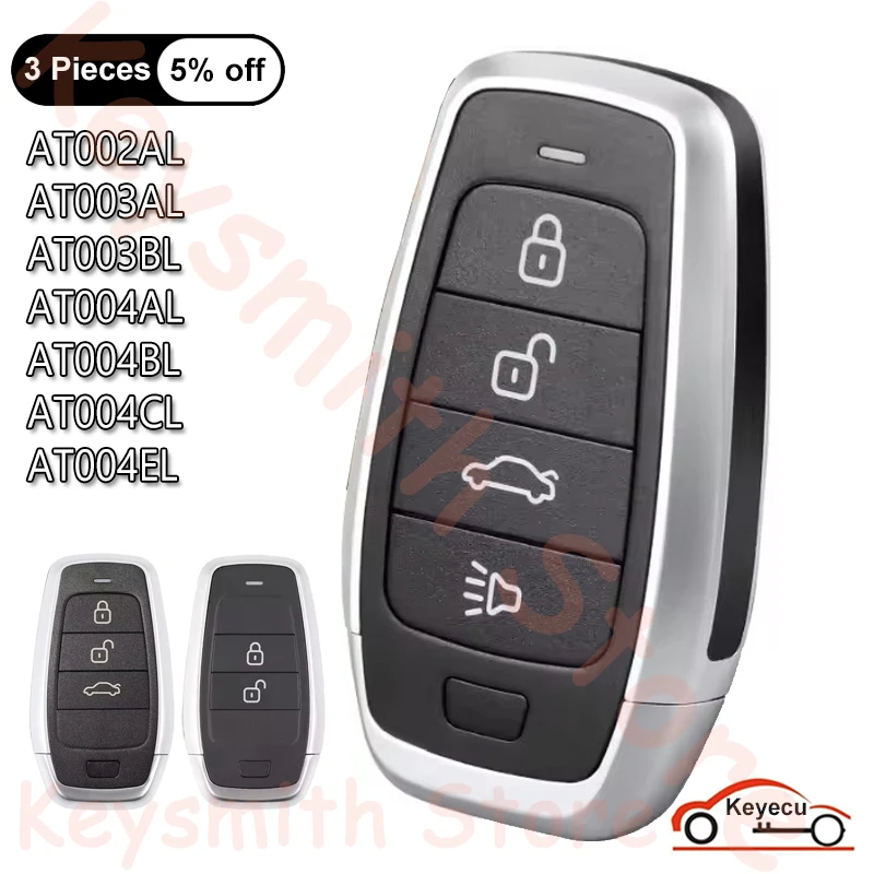 

KEYECU Autel IKEY AT002AL AT003AL AT003BL AT004AL AT004BL Universal Smart Remote Key 3 / 4 Buttons for KM100 IM508 IM608 KM100E