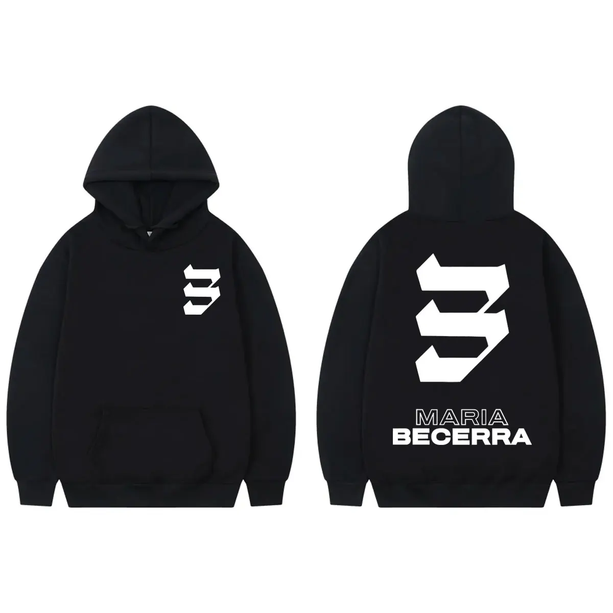 

Singer Maria Becerra Logo Print Hoodies High Street Fashion Trend Long Sleeve Sweatshirts Men Women Casual Oversized Pullovers
