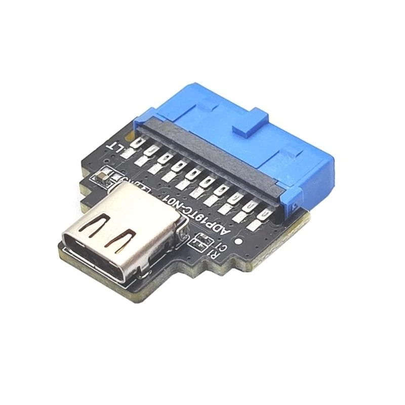 

652F USB3.2 Gen1 Internal (19-Pin) Header to Type-C for PC Desktop Motherboards Connector Risers Support WINXP/WIN7/8/10/11