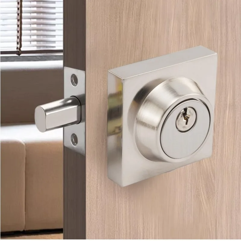 Gate  Square Dead Lock, Zinc Alloy Single-sided Auxiliary Lock, Invisible Flat Head Lock