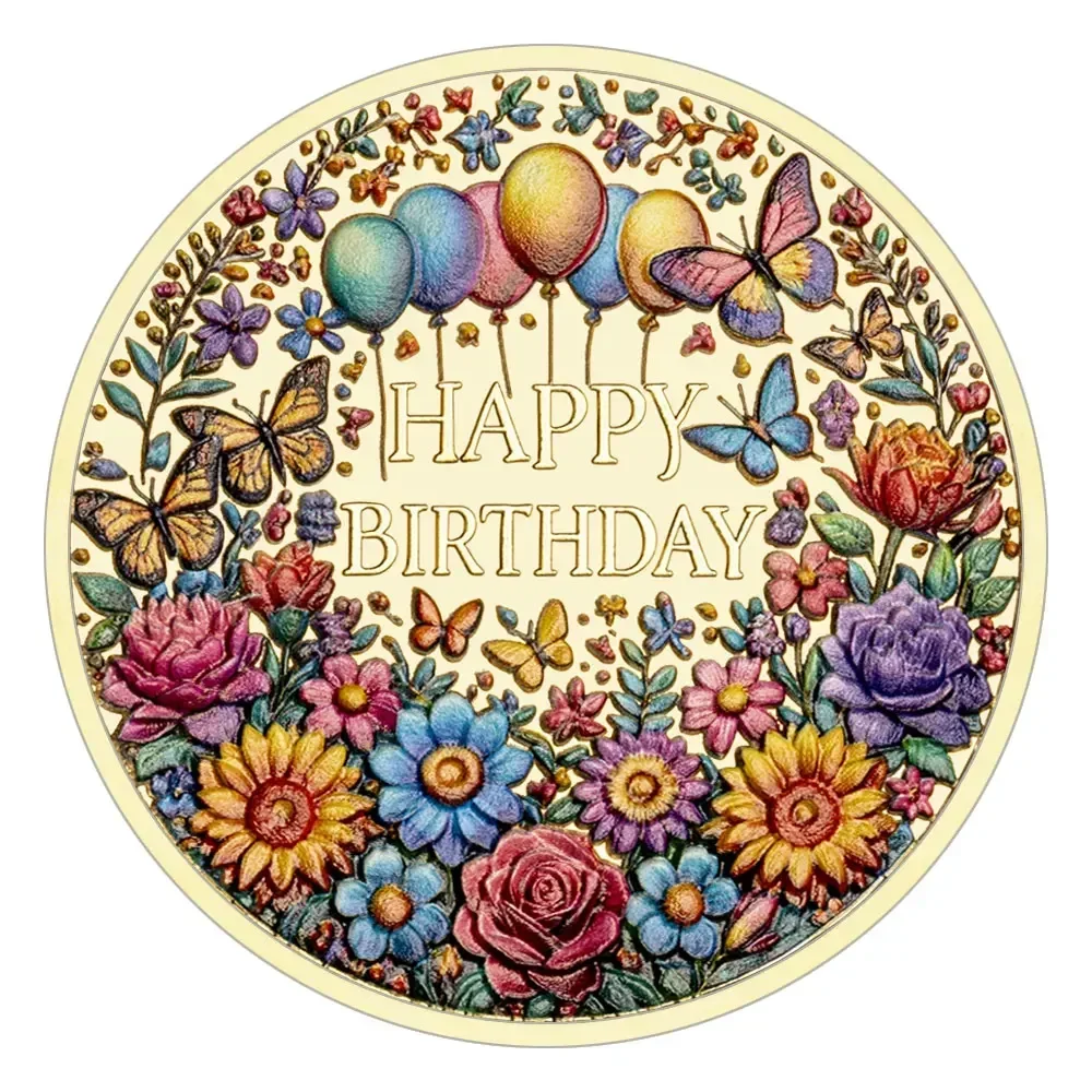 عملة تذكارية لعيد الميلاد السعيد مطلية بالذهب، عملات معدنية ملونة قابلة للجمع، هدايا عيد ميلاد للأصدقاء