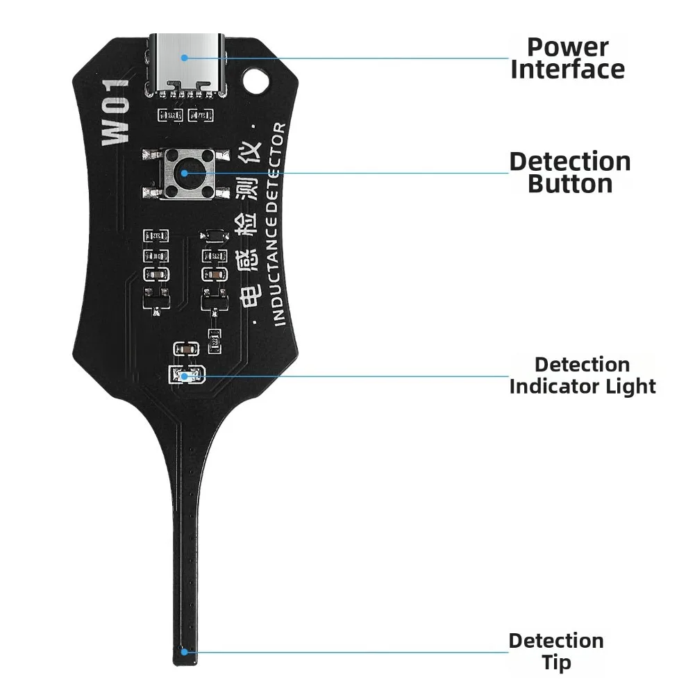 Handheld Inductance Tester Type-C Powered Compact Design For Mobile-Phone Repair Fault Location-Motherboard Coil Checking