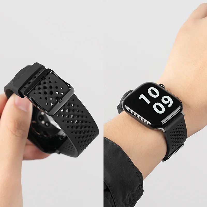 애플워치용 새로운 스포츠 스트랩 11 밴드 46mm 42mm 44mm 49mm 41mm 45mm 실리콘 팔찌 시리즈 11-10 8 9 7 SE 3 6 5 4 울트라 2 3