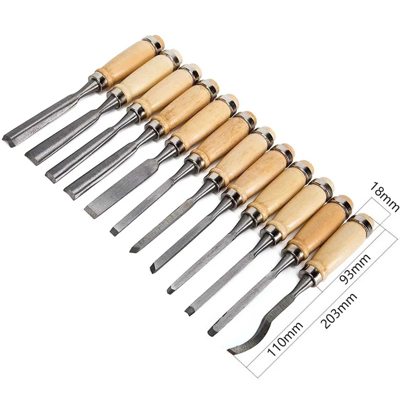 12 Piece Carving Knife Woodworking Carving Chisel Carving Knife Hand Tool Set Carved Chisel Woodworking Carving Knife Set