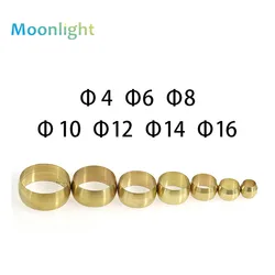 10pc Brass Double Taper Ferrule 4 6 8 10mm OD Compression Sleeve seal ring fittings Tube centralized lubrication system