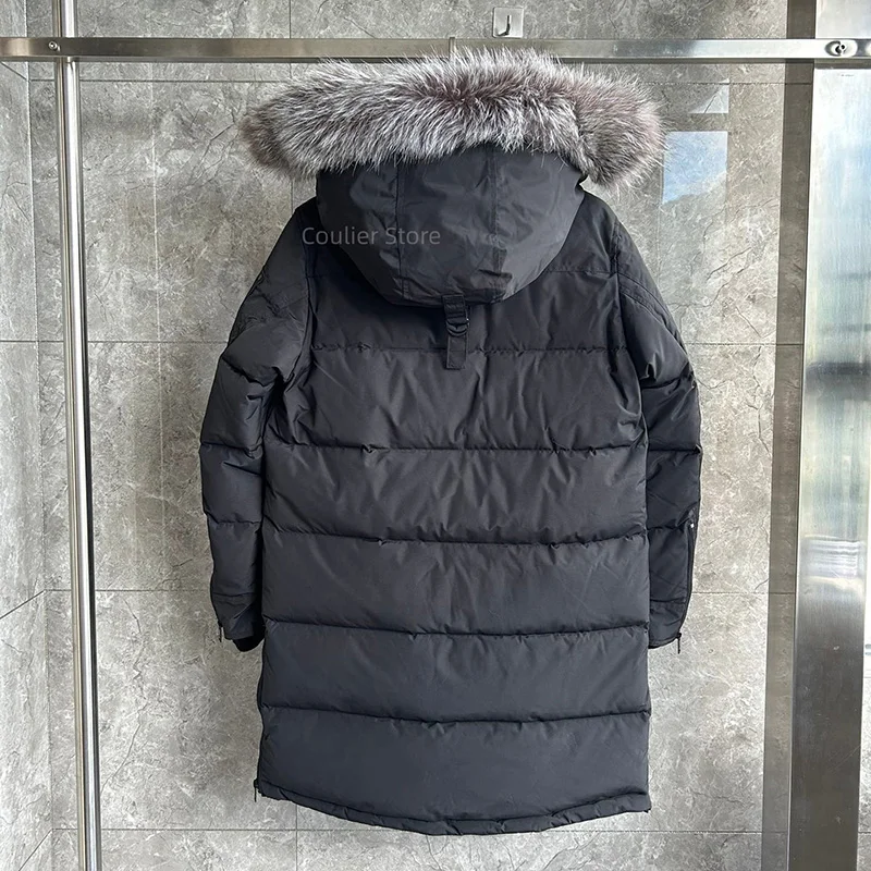 Canadese dames donsjas verdikte warme lange jas witte ganzendons damesjas vossenbont geschikt voor extreem koude sneeuwruimtes