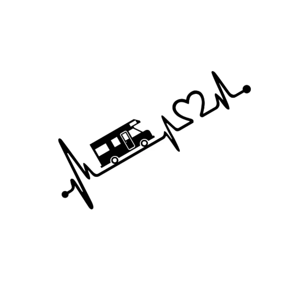 Motorhome Stripes Vinyl Stickers For Camper Van Horsebox Caravan RV Car Accessories Graphics Electrocardiogram Decoration Decals