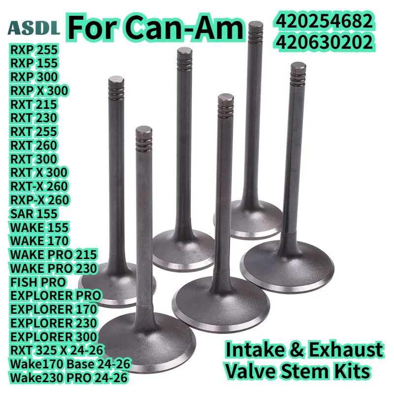 

420254682 Motorcycle Engine Parts Intake & Exhaust Valve Stem Kit for Can-Am RXP 255 155 215 300 RXT 260 WAKE155 170 230 X300