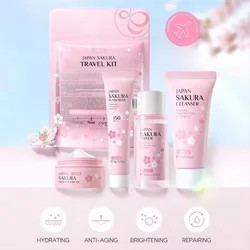 4pcs Sakura Skin Care Sets Face Cream Serum Facial Cleanser Eye Cream Face Beauty Products for Women Daily  Skin Care Products