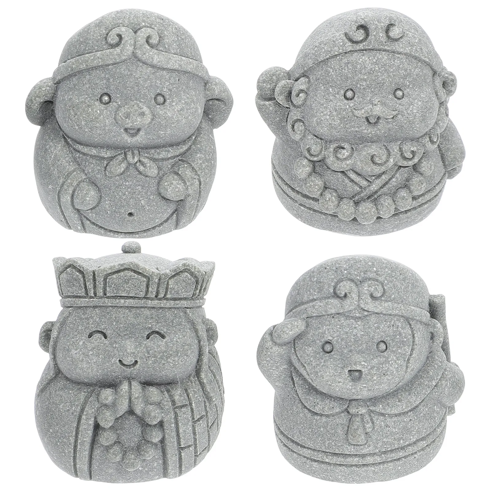 

1Set Journey to The West Themed Resin Garden Statue Set Mini Monk Sculpture for Aquarium Fish Tank Bonsai Landscape Office