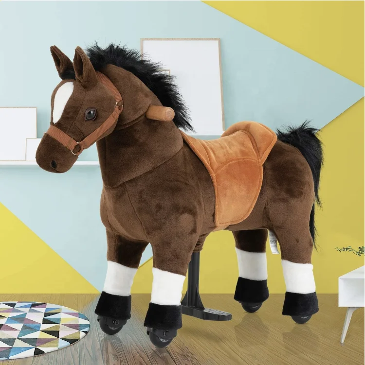 Factory Direct Sale New 2021 Mechanical Ride on Animal for Children Plush Ride on Horse Riding Toy