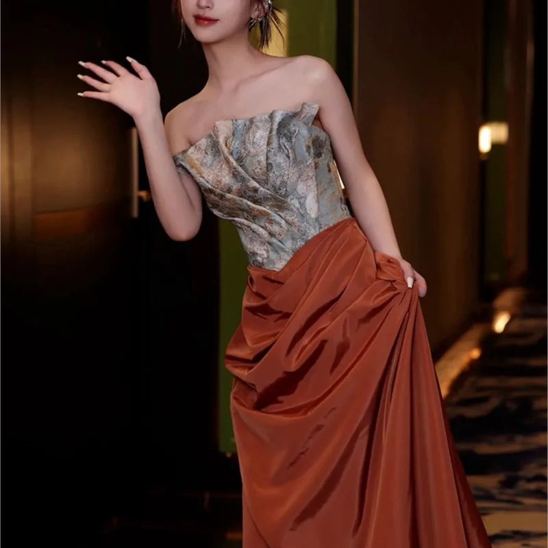 Morning gown toasting dress new breast light luxury small Chinese party