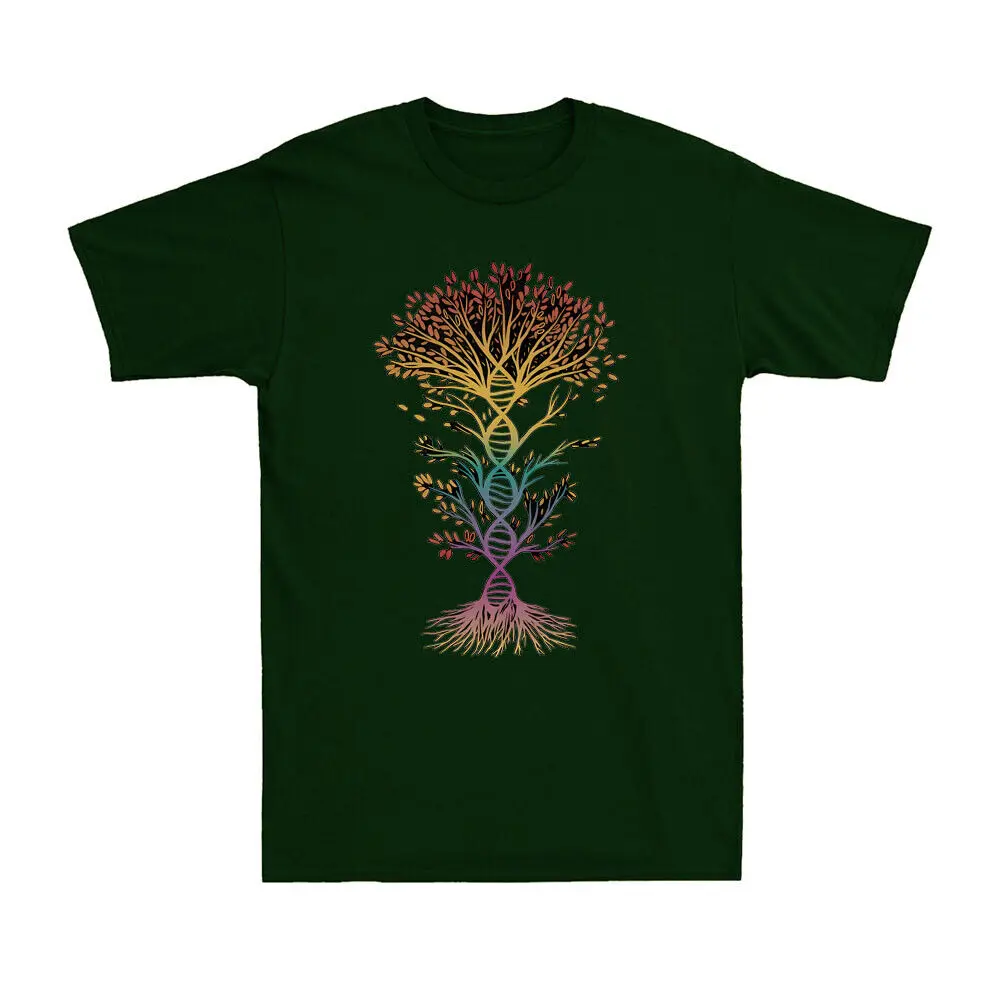 Men's T-shirt DNA Tree Colourful Biology Science Short Sleeve Novelty Tee