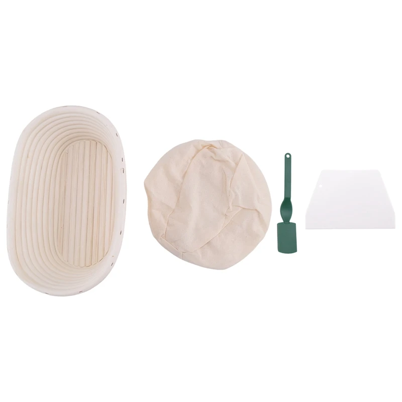 

Oval Bread Proofing Basket, Handmade Banneton Bread Proofing Basket Brotform With Bread Lame, Dough Scraper, Proofing Cloth Line