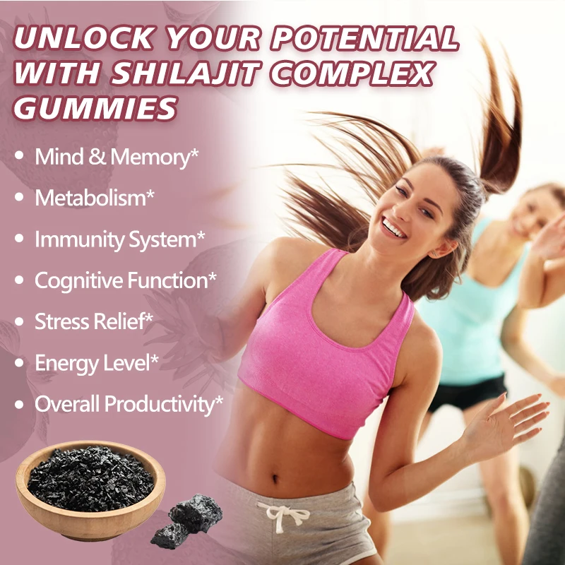 Beworths Shilajit Gummies Organic Mineral Supplements Energy Level, Memory and Focus Support Relieve Stress Overall Health