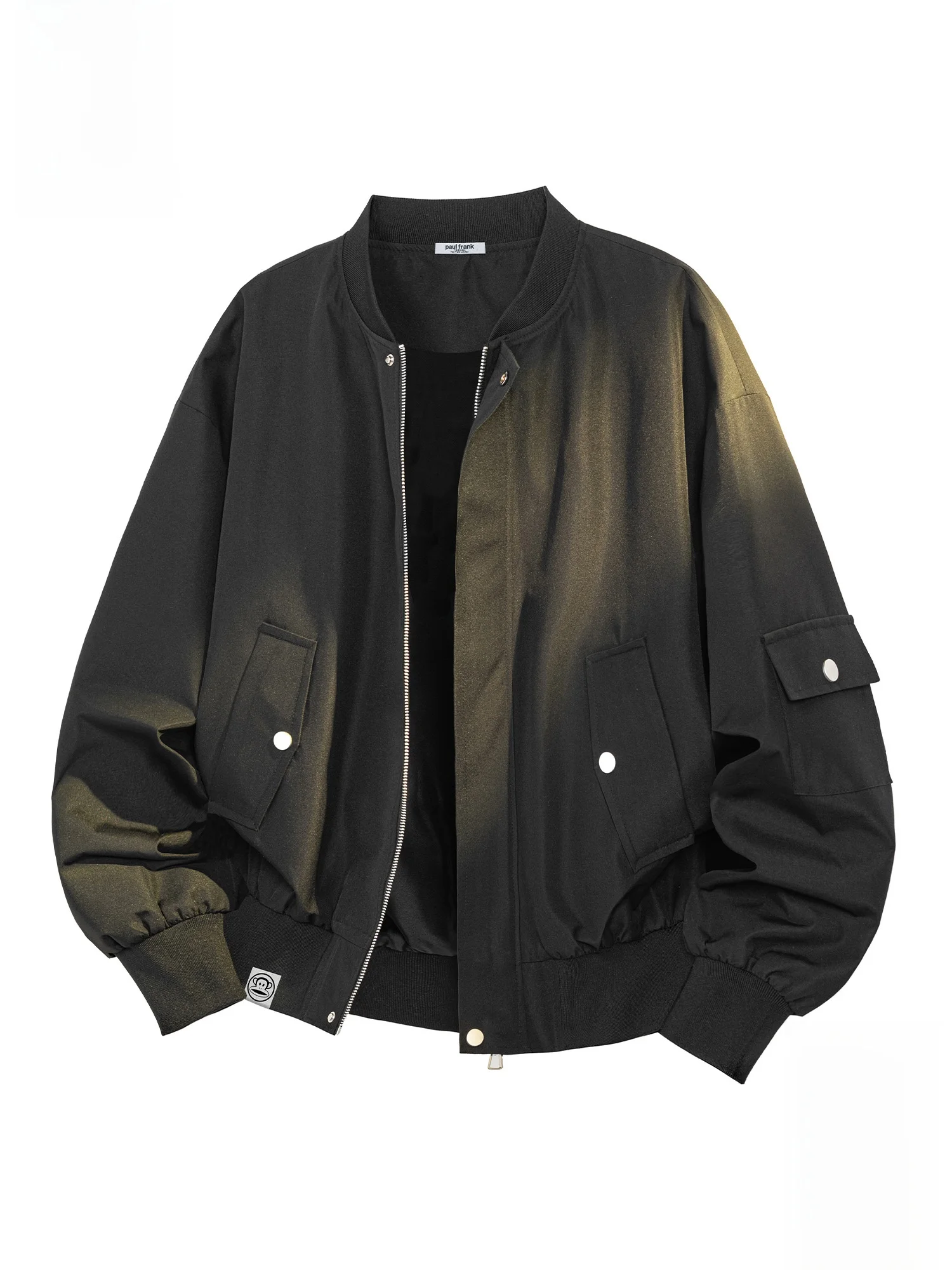 

Мужская повседневная куртка свободного кроя с воротником-бомбером, весенняя модная верхняя одежда из полиэстера