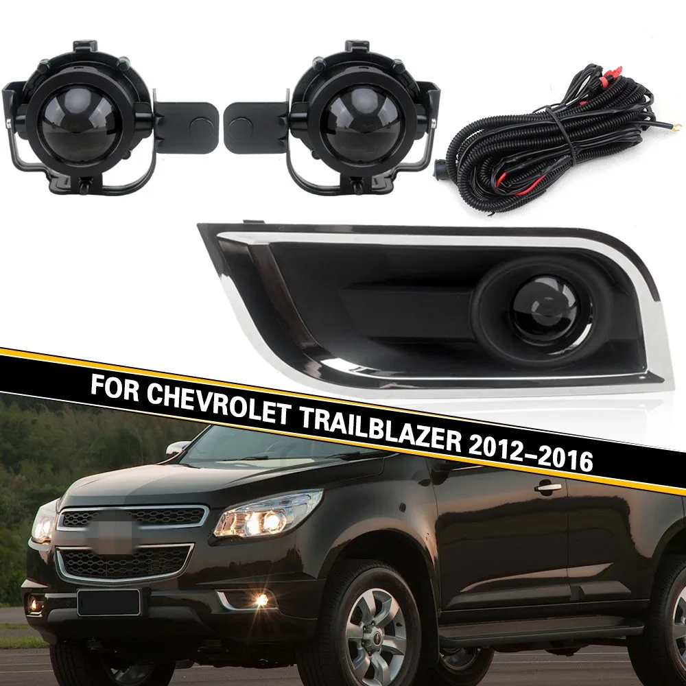 

July King Car Fog Lamp Assembly Compatible for Chevrolet Trailblazer 2012-2016, 4300K Fog Lamp Blub + Frame + Harness + Switch