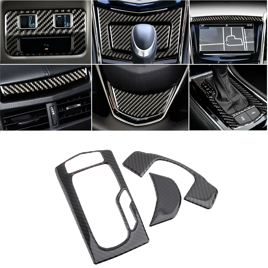 

Fit for Cadillac ATS 2013 2014 2015 2016 2017-2019 LHD Car Carbon Fiber Interior Cover Trim Decoration