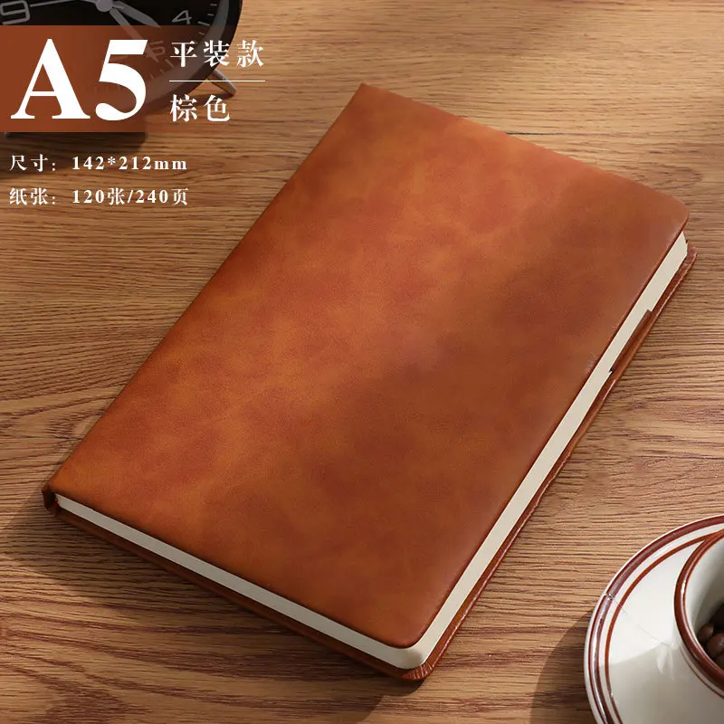 سميكة تقليد الجلود مشبك المفكرة اجتماع دقائق دفتر الأعمال مكتب بو الجلود دفتر اجتماعات الأعمال #3