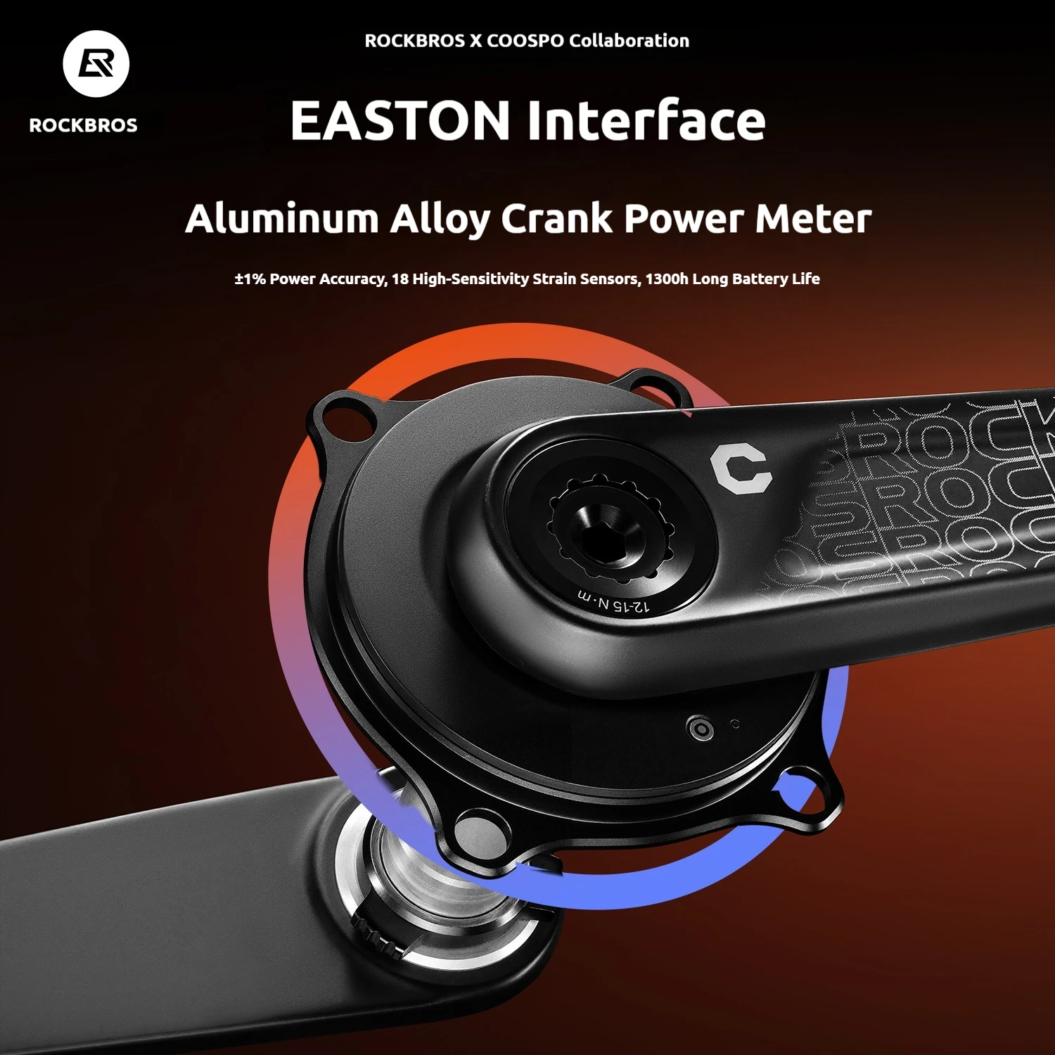 Rockbros X Ridgeloop Spider Power Meter Easton 110 Bcd 4-Bolt ±1% Ant+ Bluetooth for Road Mtb Bike Cadence L/R Balance