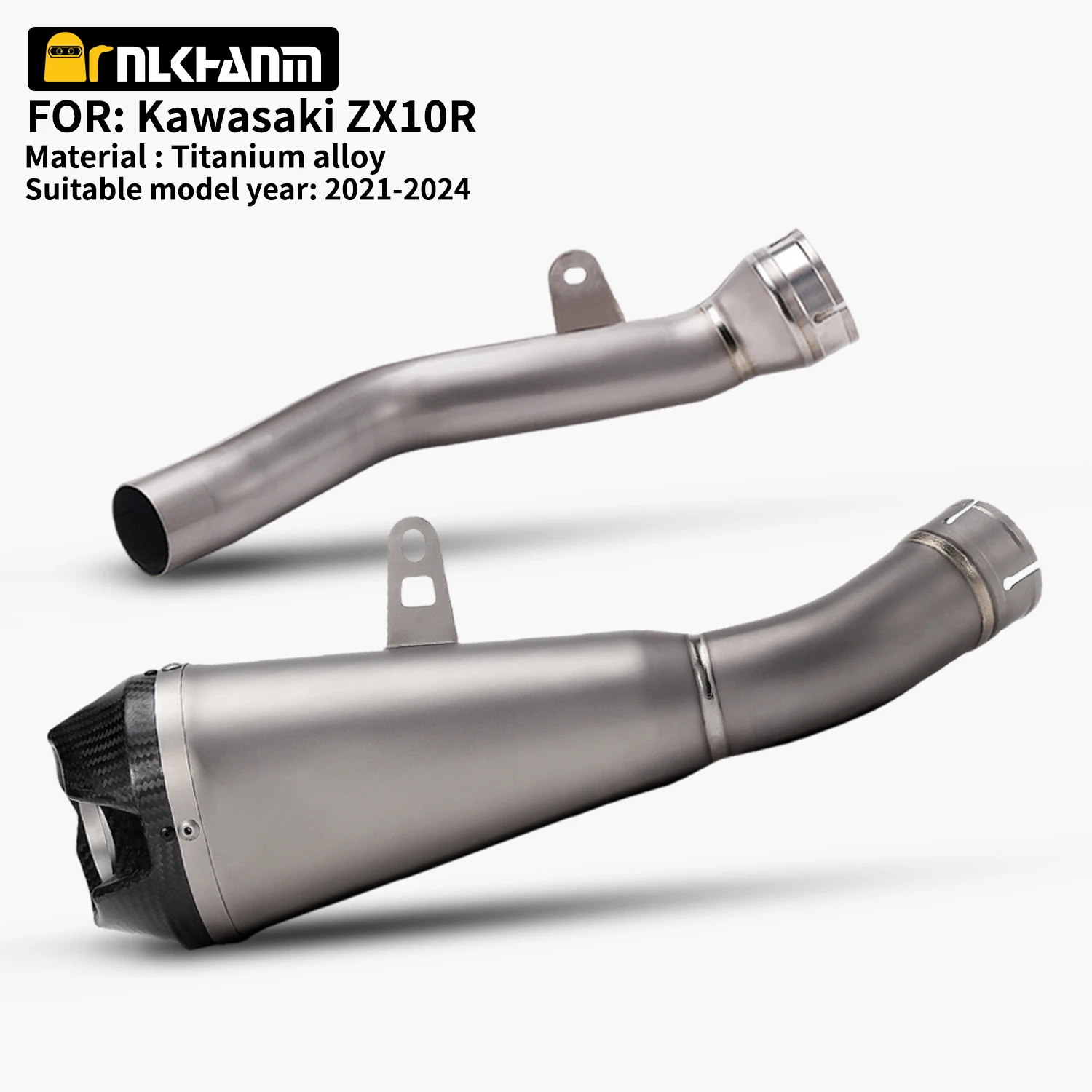 

ZX10R ZX10RR 2021-2024 гоночный полный системный выхлопной ремень из титанового сплава, средняя часть выхлопной трубы из титанового сплава