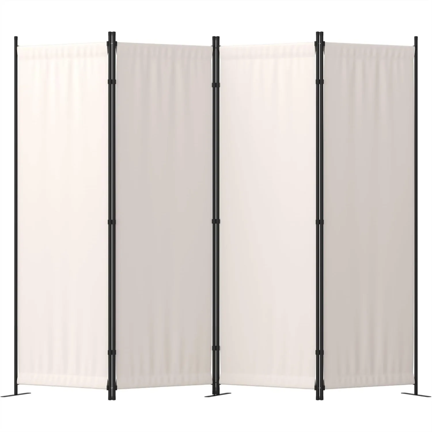 Separador de Habitaciones, Biombo Plegable de 4 Paneles, 88 Pulgadas, Portátil, con 3 Patas Metálicas, para Oficina, Dormitorio, Hospital, Blanco