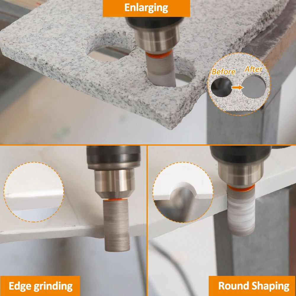 Bgtec Zeskantschacht Diamant Vingerbits 10/15/20/25Mm Frezen Kroon Polijstgat Zaag Graniet Keramische Porseleinen Handboortegel