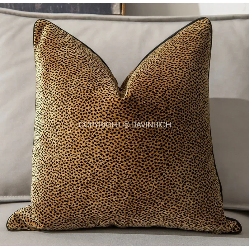 Leopard Cheetah Dots Pattern Throw Pillow Covers Animal Skin Stripes Accent Cushion Case Modern Mediaeval Home Decor