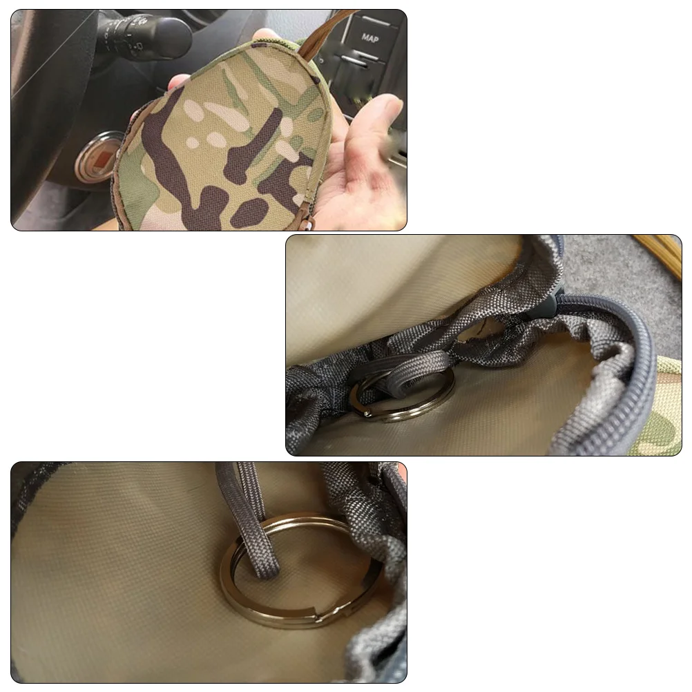 กระเป๋าใส่กุญแจอเนกประสงค์สำหรับกุญแจรถ การเดินทางกลางแจ้ง กระเป๋าใส่กุญแจแบบมีซิปพกพาสะดวก พร้อมห่วงแขวน ป้องกันรอยขีดข่วน