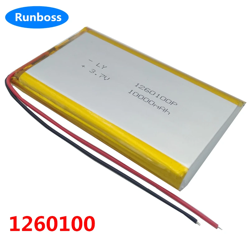 New 3.7V 10000mAH 1260100 Polymer lithium ion Li-ion battery for TOY POWER BANK GPS Tablet pc Electrograph PDA Portable Speaker