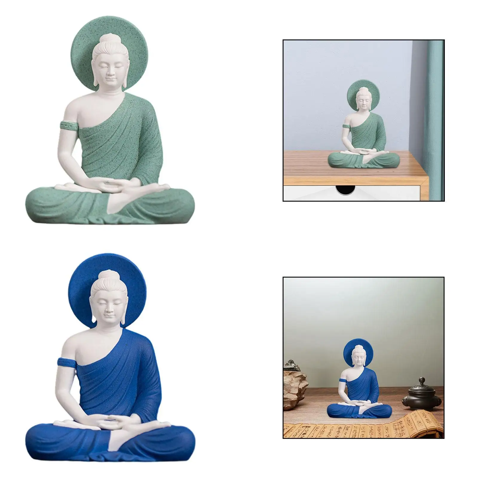

Статуя Будды, настольная фигурка, подарки, скульптура, украшение столешницы, для книжной полки отеля, спальни, ресторана