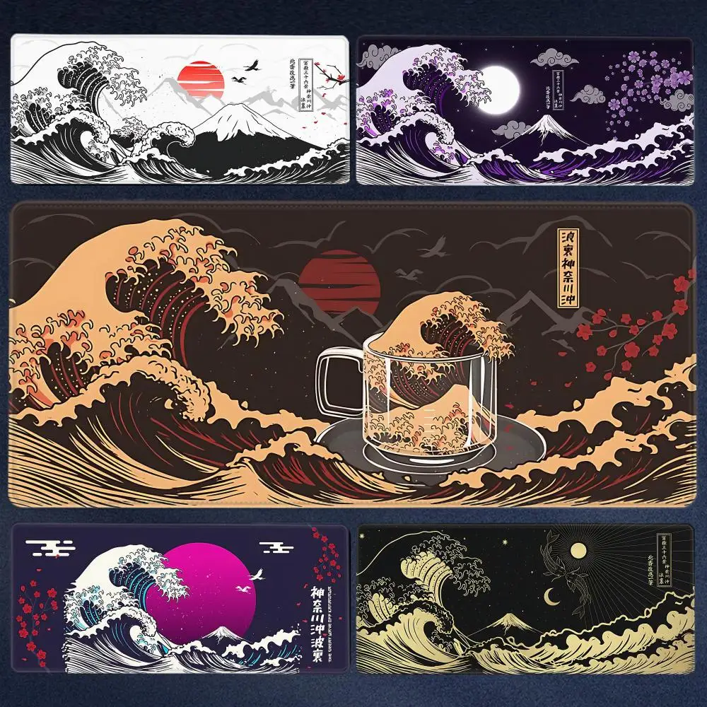 

Computer Art Mouse Pad Japan The Great Wave of Kanagawa Large Gaming Mousepad Gamer XL Rubber Otaku Keyboard Pad Laptop Desk Mat