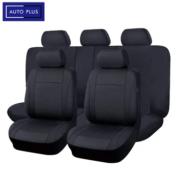 Auto plus black universal mesh cloth car seat covers full set fit most cars suv vans with zipper airbag compatible