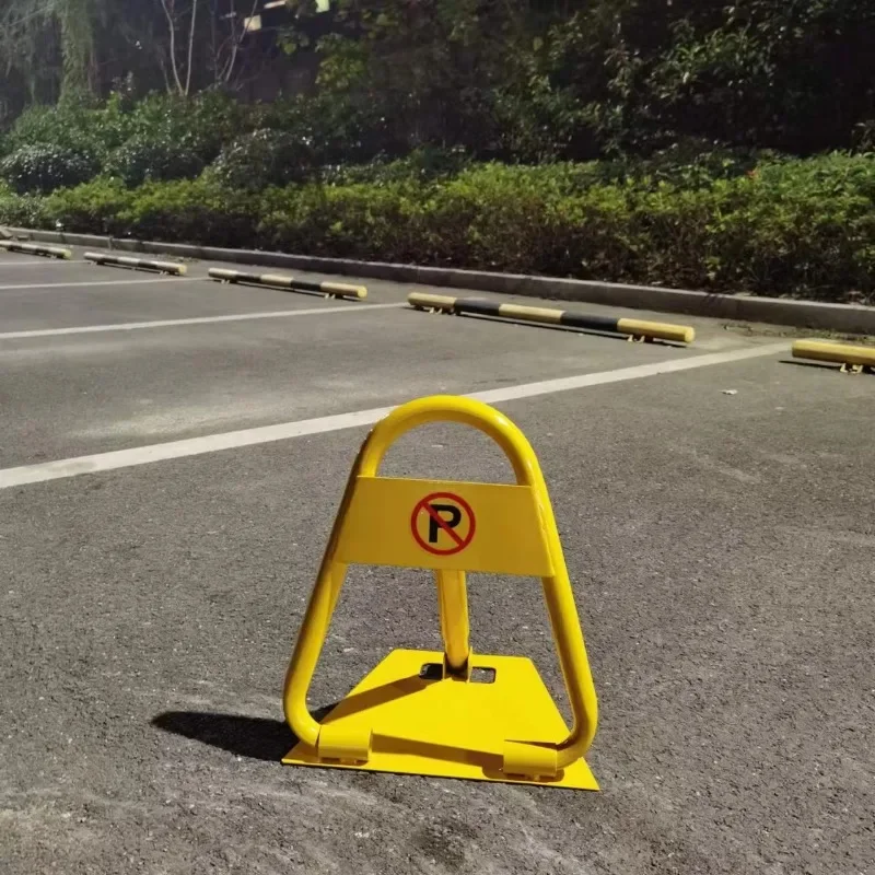 Heavy Duty Yellow Powder Coated Triangle Stainless Steel Hand Manual Folding Car Parking