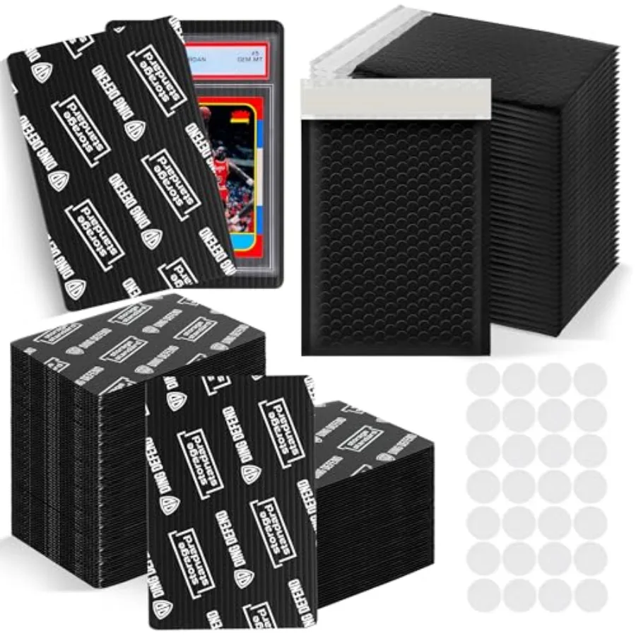 

Ding Defend Trading Card Shipping Kit - Includes 110 4'' x 6'' Protectors, 55 Envelope Bubble Mailers, 240 Tape Seals for Slabs