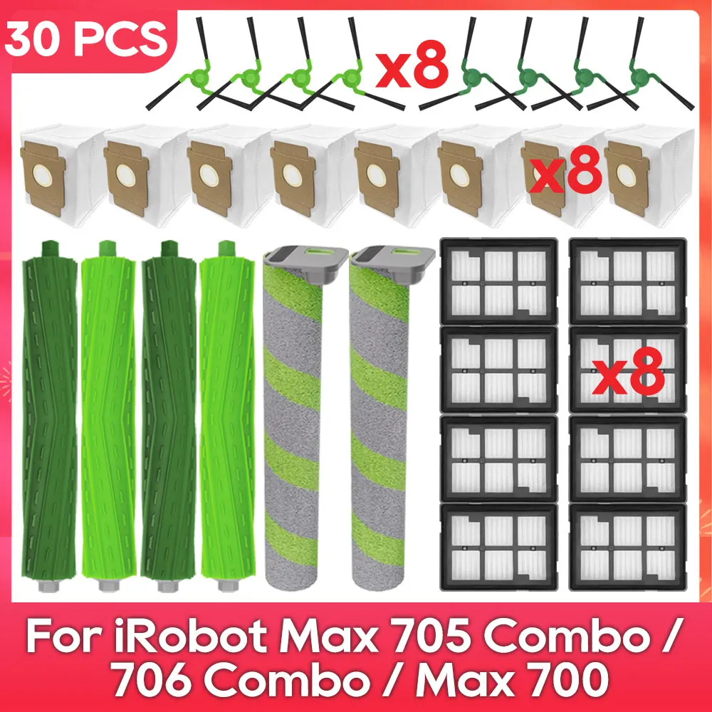 Geschikt voor (iRobot Roomba Max 705 Combo / 706 Combo / Max 700 Serie Combo) Hoofdborstel, filter, rolborstel, stofzak onderdeel